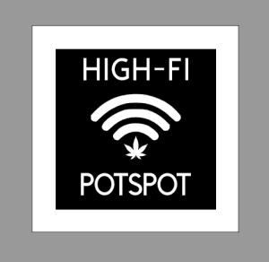 Hi-Fi Pot Spot Square 420 Adult Sticker