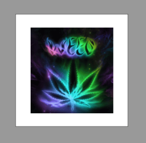 Hypnotic Weed Pot Leaf Square 420 Adult Sticker