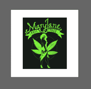 Mary Jane Puff Pass Square 420 Adult Sticker