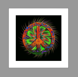 Peace Burst Square 420 Adult Sticker