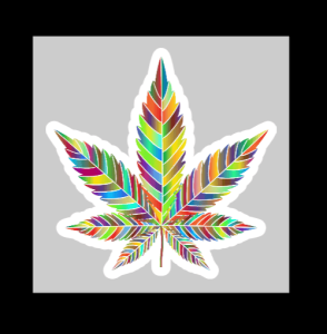 Rainbow Arrow Pot Leaf 420 Adult Sticker