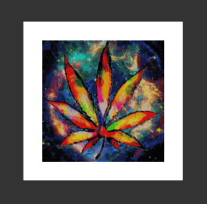 Rainbow Galaxy Pot Leaf Square 420 Adult Sticker