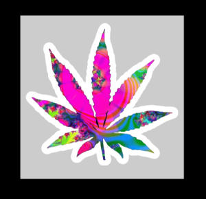 Rainbow Paint Pour Pot Leaf 420 Adult Sticker