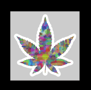 Rainbow Watercolor Pot Leaf 420 Adult Sticker