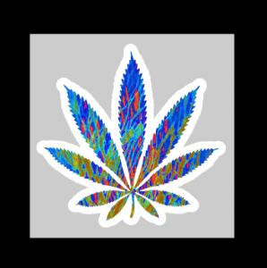 Splash Rainbow Pot Leaf 420 Adult Sticker