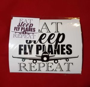 Eat Sleep Fly Planes Repeat Aviation Bumper Sticker