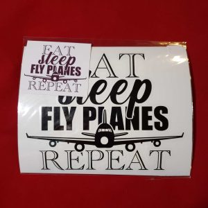 Eat Sleep Fly Planes Repeat Aviation Bumper Sticker