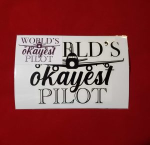 Worlds Okayest Pilot Aviation Bumper Sticker