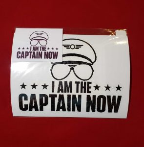 I Am The Captain Now Aviation Bumper Sticker