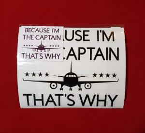Because I’m The Captain That’s Why Aviation Bumper Sticker